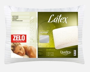 Travesseiro Zelo por Duoflex 100% Látex 0.42x0.62m - Percal 230 Fios