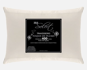 Travesseiro Zelo Select Toque de Pluma 0.50x0.70m - Percal 400 Fios - Ivory