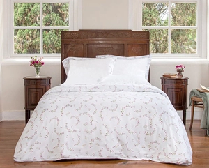 Capa/Duvet para Edredom Queen com 2 Fronhas Bianco Fiori - Cetim 300 Fios - Scavone