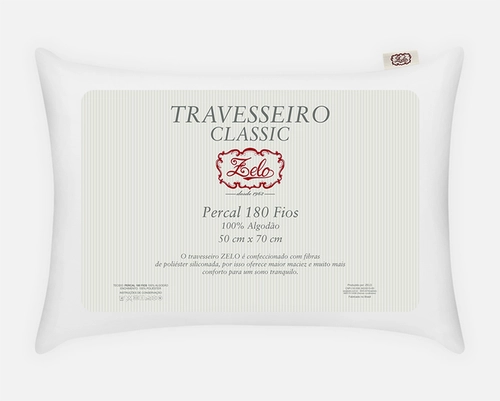Travesseiro Zelo Classic 0.50x0.70m - Percal 180 Fios