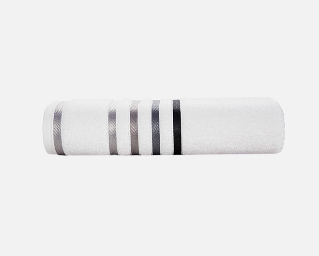 Toalha de Lavabo Karsten Lumina - Fio Penteado - Gramatura: 500g/m² - Branco / Cinza