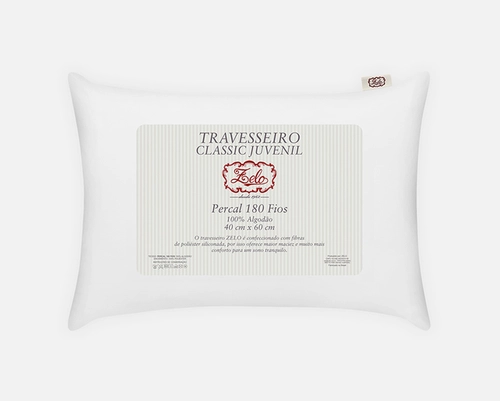 Travesseiro Zelo Classic Juvenil 0.40x0.60m - Percal 180 Fios