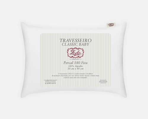 Travesseiro Zelo Classic Baby 0.30x0.40m - Percal 180 Fios