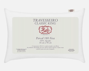 Travesseiro Zelo Classic King 0.50x0.90m - Percal 180 Fios