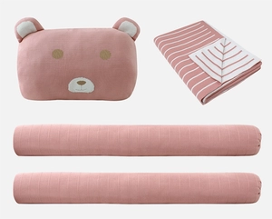 Kit para Berço Tricot Zelo Select 4 Peças - Urso Rosa