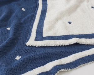 Manta Tricot Chenille Poá Blue - Zelo Select