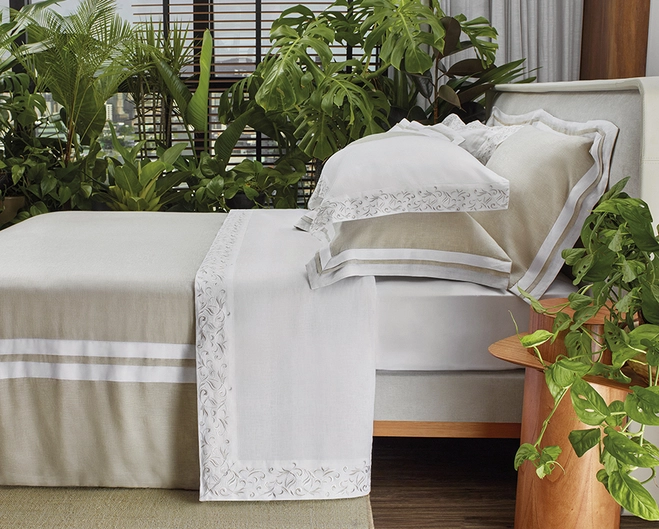 Colcha Portuguesa Linen Viseu Queen com 2 Porta Travesseiros
