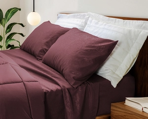 Kit Zelo SuperSoft Embossed Edredom + Jogo de Cama Casal - Bordô