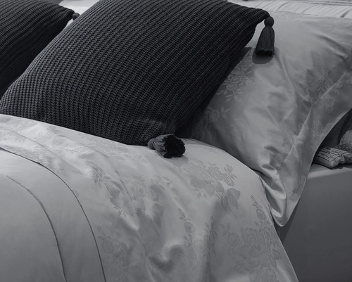 Jogo de Cama Zelo Select Jacquard King - Percal 400 Fios - Toque Acetinado - Prata