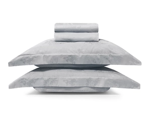Jogo de Cama Zelo Select Jacquard Queen - Percal 400 Fios - Toque Acetinado - Prata