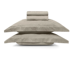 Jogo de Cama Zelo Select Jacquard Casal - Percal 400 Fios - Toque Acetinado - Fendi