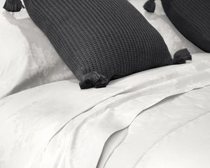 Jogo de Cama Zelo Select Jacquard Solteiro - Percal 400 Fios - Toque Acetinado - Branco