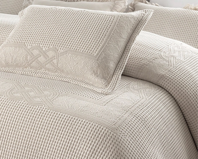 ◆タチカワ◆バーチカル◆W420×H193◆O-2512BL5◆ Colcha Portuguesa Jacquard Valença King com 2 Porta Travesseiros