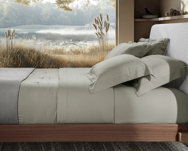 Jogo de Cama Casa K Bambu / Lino Queen - Green / Kaki