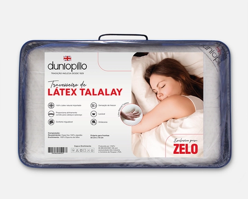 Travesseiro Zelo por Dunlopillo 100% Látex 0.47x0.69m
