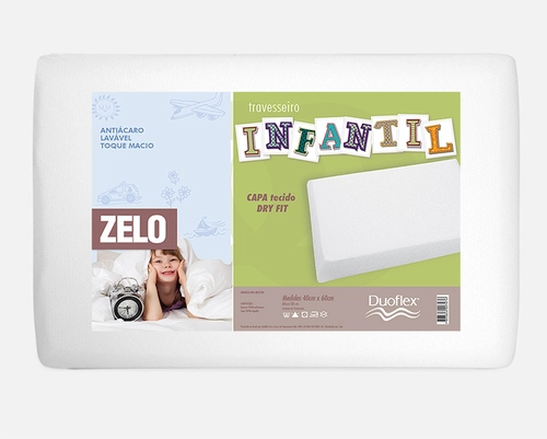 Travesseiro Infantil Zelo por Duoflex para Mini Cama 0.40x0.60m