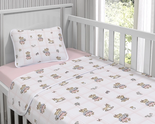 Jogo de Berço e Mini Cama Malha 100% Algodão