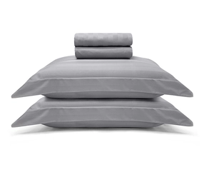 Jogo de Cama Zelo Select Maquinetado Queen - Percal 400 Fios - Toque Acetinado - Zinco