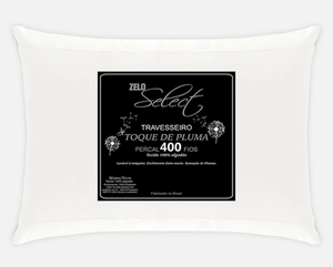 Travesseiro Zelo Select Toque de Pluma 0.50x0.70m - Percal 400 Fios - Branco