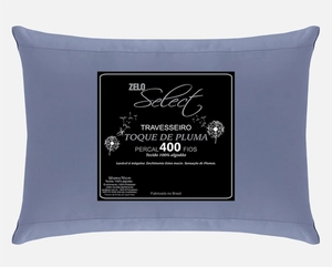 Travesseiro Zelo Select Toque de Pluma 0.50x0.70m - Percal 400 Fios - Índigo